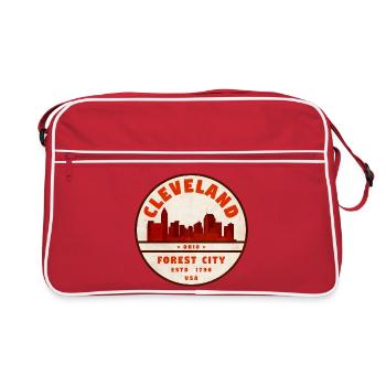 Cleveland Skyline Vintage Badge - Retro Bag - red/white - Front