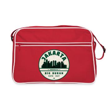 Jakarta Skyline Vintage Badge - Retro Bag - red/white - Front