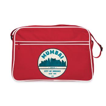 Mumbai City of Dreams Skyline - Retro Bag - red/white - Front
