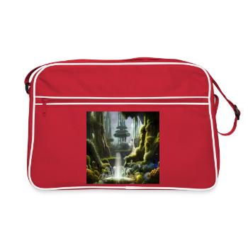 Paysage fantastique le matin. - Sac Retro - rouge/blanc - Devant