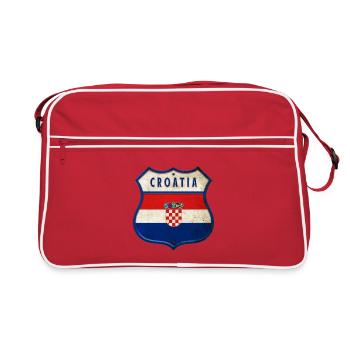 Croatia flag coat of arms design - Retro Bag - red/white - Front