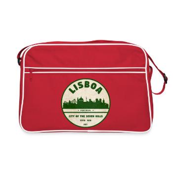 Lisboa Silhouette Stadtlogo - Retro Tasche - Rot/Weiß - Vorne