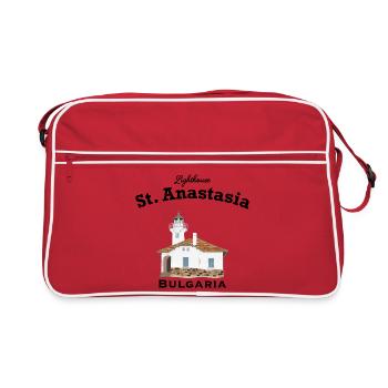 Bulgaria Lighthouse Monastery Island Sveta Anastasia - Retro Bag - red/white - Front
