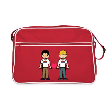 Partenariat homosexuel Cœur LGBT - Sac Retro - rouge/blanc - Devant