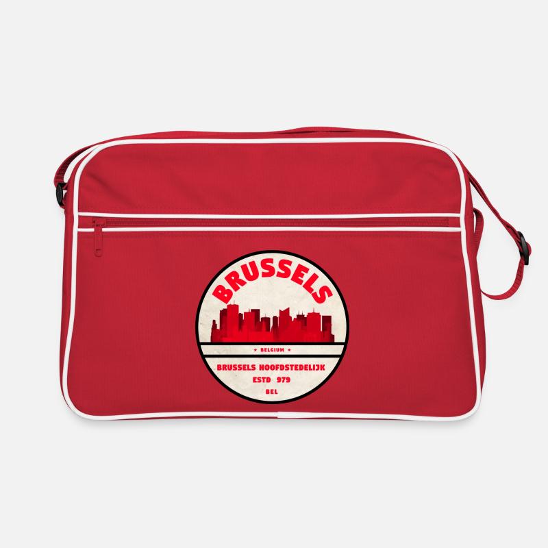 Brüssel Skyline Emblem Retro Tasche