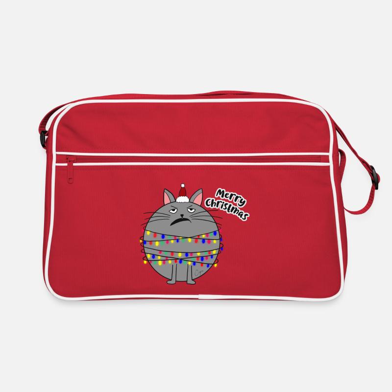 Frohe Weihnachten - Retro Tasche - Rot/Weiß