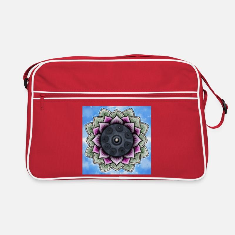Handpan à la fleur de lotus - Sac Retro - rouge/blanc