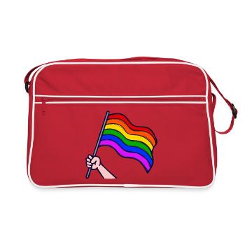 Rainbow Flag Lgbt Homosexual Sexuality - Retro Bag - red/white - Front