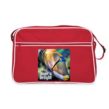 Le délice du plongeur – la joie du plongeur - Sac Retro - rouge/blanc - Devant