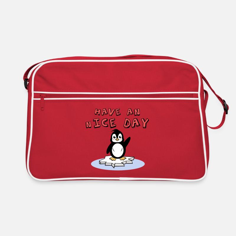 Vogel Eis Kälte Arktis Tier Pinguin Seevogel Zoo Retro Tasche