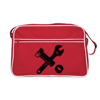 Écrou de boulon et clé - Sac Retro - rouge/blanc - Devant