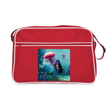 The MAGICAL world of the Little Mermaid and the Jellyfish - Retro Bag - red/white - Front