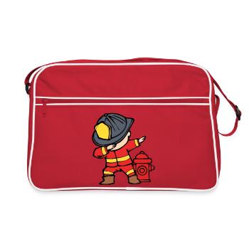 Rescuer Firefighter Helmet Fire Hose Fire Brigade - Retro Bag - red/white - Front