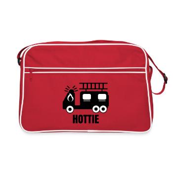 Fire engine fire protection fire brigade slogan - Retro Bag - red/white - Front