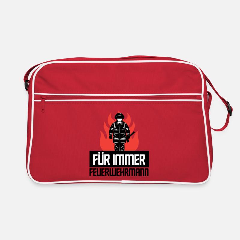 Fire Brigade Lifesaver Firefighter Statement Retro Bag