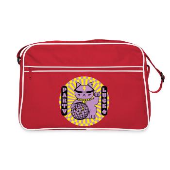Fête chat chanceux - Sac Retro - rouge/blanc - Devant