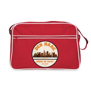 Le logo vintage de La Haye Skyline - Sac Retro - rouge/blanc - Devant