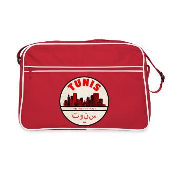 Tunis Skyline Red Silhouette - Retro Bag - red/white - Front