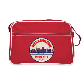 Silhouette de la ville des vents de Wellington - Sac Retro - rouge/blanc - Devant