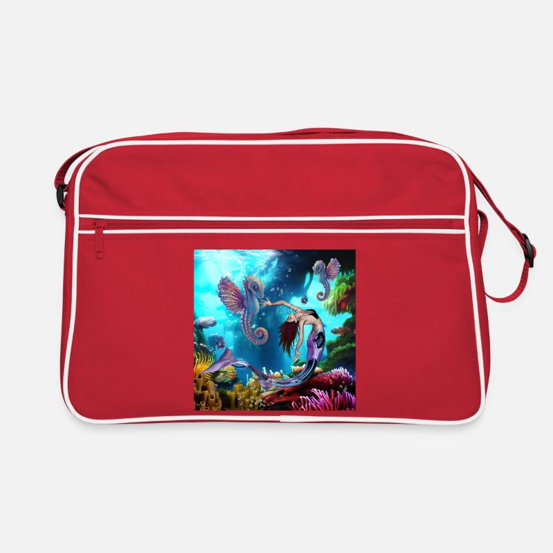 Merveilleuse sirène avec hippocampes Sac Retro