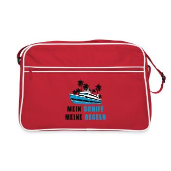 Mein Boot meine Regeln - Retro Tasche - Rot/Weiß - Vorne
