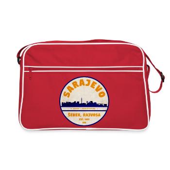 Sarajevo Skyline Vintage Badge - Retro Bag - red/white - Front