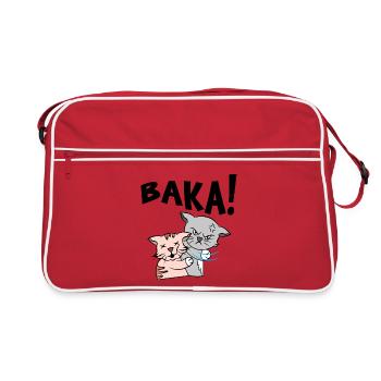Baka Anime Manga Cartoon Cat Saying - Retro Bag - red/white - Front