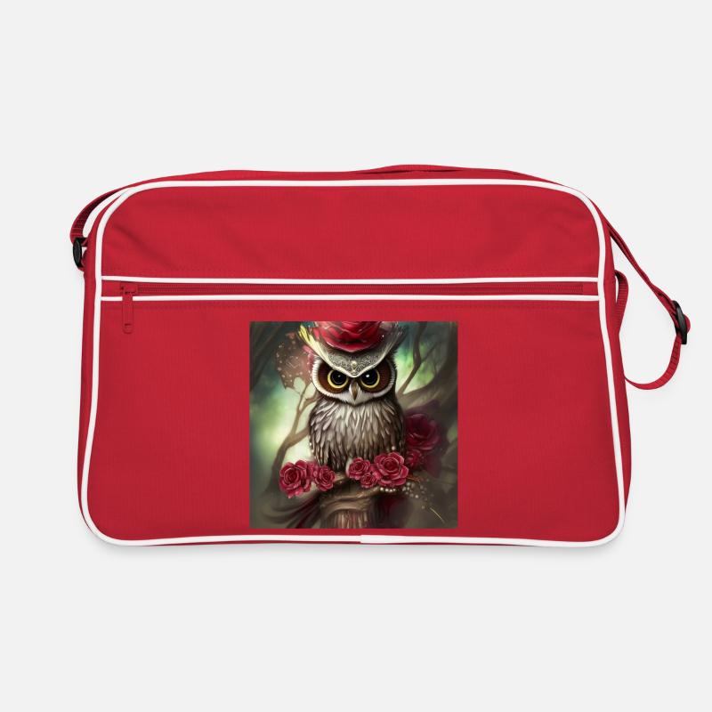 Schöne Eule der Vogel der Nacht Retro Tasche