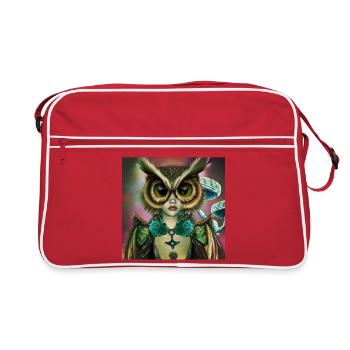 La fille qui peut devenir hibou - Sac Retro - rouge/blanc - Devant