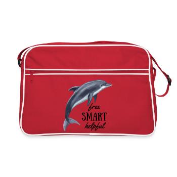 Delfin - gratuit, intelligent, utile - Sac Retro - rouge/blanc - Devant