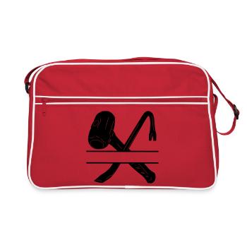 Hammer crowbar crossed and monogram - Retro Bag - red/white - Front