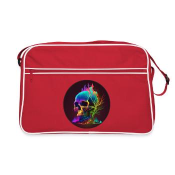 Crâne brillant - Sac Retro - rouge/blanc - Devant
