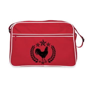 Étoiles de coq noir dans une couronne de laurier - Sac Retro - rouge/blanc - Devant