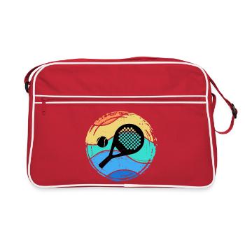 Padel Spieler Padelspiel Rückschlag Racket Ball - Retro Tasche - Rot/Weiß - Vorne