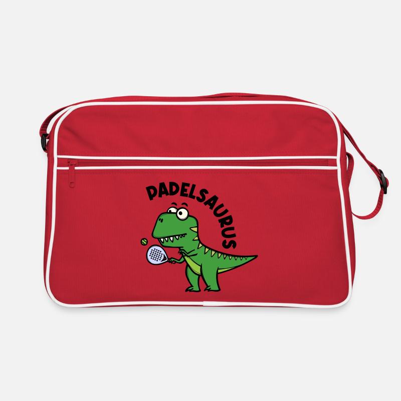 Dinosaur Padel Player Racket Ball Saying Retro Bag
