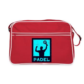 Tennis Padel Spieler Padelspiel Trainer Schläger - Retro Tasche - Rot/Weiß - Vorne