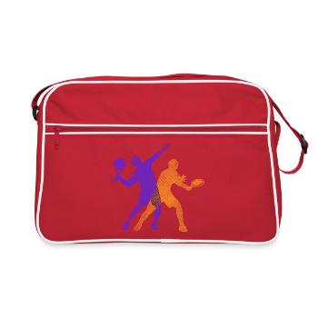 Padel Training Player Trainer Padel Game Racket - Retro Bag - red/white - Front