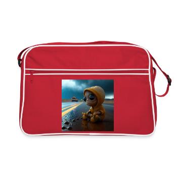 Bébé alien perdu sur la route - Sac Retro - rouge/blanc - Devant