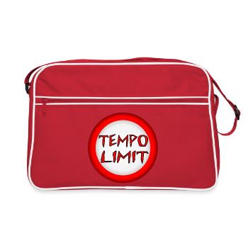 TEMPO LIMIT - KLIMAWANDEL VERKEHR - ENERGIEKRISE - Retro Tasche - Rot/Weiß - Vorne