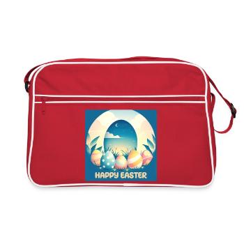 Happy Easter, Easter Egg - Retro Bag - red/white - Front