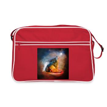 La majesté des loups avec le feu et l’eau - Sac Retro - rouge/blanc - Devant