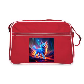 Merveilleux chat bleu. - Sac Retro - rouge/blanc - Devant