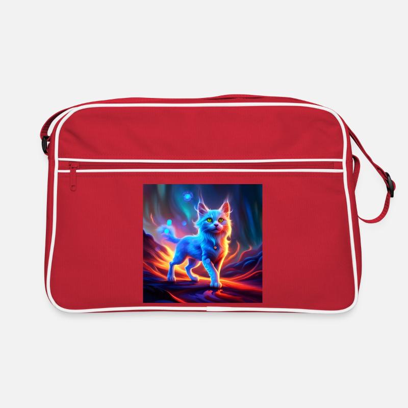 Wunderbare blaue Katze. Retro Tasche