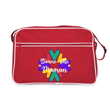 BONNE FÊTE MAMAN. MAMAN. FÊTE DES MÈRES. COEUR - Sac Retro - rouge/blanc - Devant