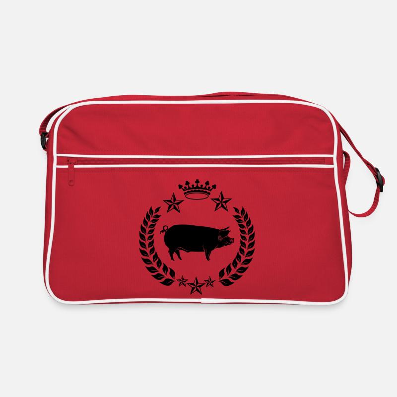 Shadow pig in laurel wreath with crown Retro Bag