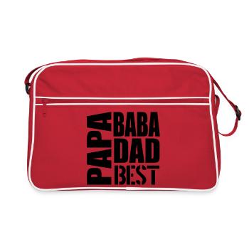 Cadeaux pour la fête des pères - PAPA MULTILINGUAL - Sac Retro - rouge/blanc - Devant