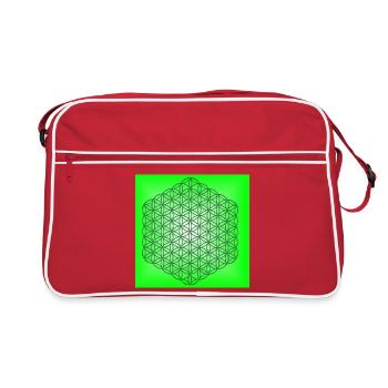 Flower of Life for Relaxation - 5th Dimension - Retro Bag - red/white - Front