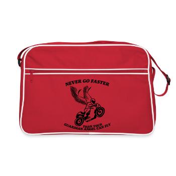N’allez jamais plus vite que votre ange gardien ne peut voler - Sac Retro - rouge/blanc - Devant
