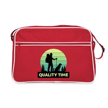 Naturliebhaber Wandern Statement Bergsteigen Berge - Retro Tasche - Rot/Weiß - Vorne