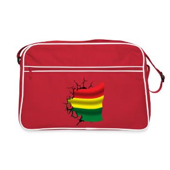 Drapeau de la Bolivie - Bolivie - Drapeau Broken Design - Sac Retro - rouge/blanc - Devant